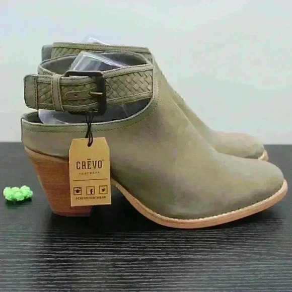 Crevo Eva Women’s Olive/Grey Suede Leather Ankle Boots Size 11 - Picture 7 of 11